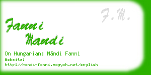 fanni mandi business card